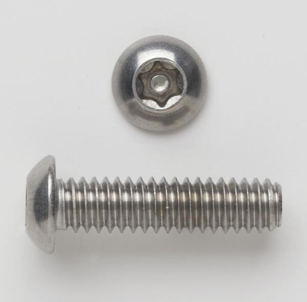 14X12BHTWPMSSS 1/4-20 X 1/2 BUTTON HEAD TORX WITH PIN TAMPER PROOF SECURITY SCREW 18-8 STAINLESS STEEL (T-27)